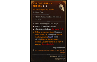 Legendary Amulet[Barbarian | *3 CutToTheBone | *12 CDR | 8 ATKSPD]