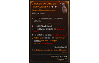 Legendary Amulet[Barbarian | *3 CutToTheBone | *13.5 ATKSPD]