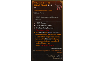 Legendary Amulet[Necromancer | *3 ImperfectlyBalanced | *27 MS | *45 DMG]