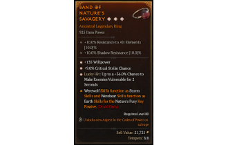 Legendary Ring[*9 Crit | *36 LH:Vulnerable | *135 WP]