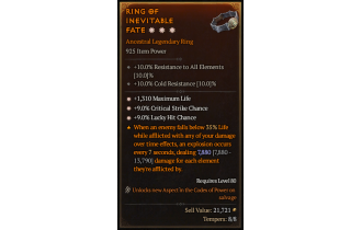 Legendary Ring[*9 Crit | *9 LHC | *1310 Life]