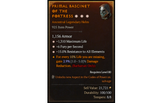 Legendary Helm[*15 ResistAll | *6 FpS | *1310 Life]