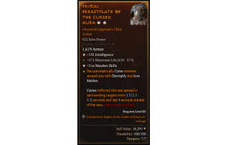 Legendary Chest Armor[Necromancer | *3 Macabre | *135 INT | 672 Life]