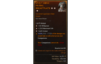 Legendary Chest Armor[*2625 Armor | *135 WP | *1310 Life]