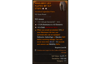 Legendary Pants[Barbarian | *4 Bash | *15 ResistAll]