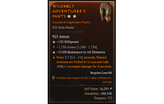 Legendary Pants[*15 ResistAll | *135 WP | 1750 Armor]