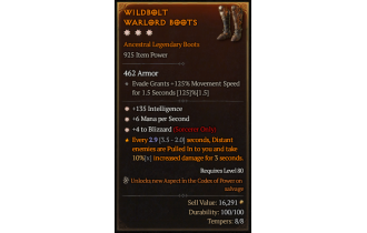 Legendary Boots[Sorcerer | *4 Blizzard | *6 MpS | *135 INT]