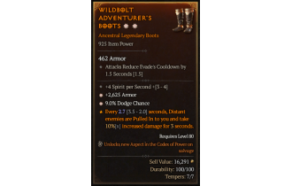 Legendary Boots[*2625 Armor | *9 Dodge]