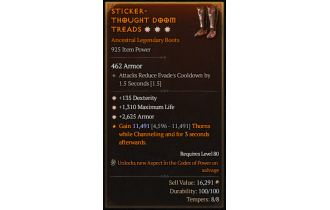 Legendary Boots[*2625 Armor | *135 DEX | *1310 Life]