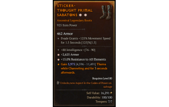 Legendary Boots[*15 ResistAll | *2625 Armor]