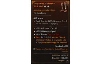 Legendary Boots[Sorcerer | *4 Blizzard | *27 MS | 88 INT]