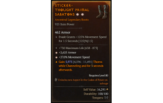 Legendary Boots[*27 MS | *2625 Armor | 730 Life]