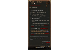 Staff of Endless Rage[*DMG 84 | *540 INT | 6 Fireball | 41 Fireball PS | 57 CT: Fireball]