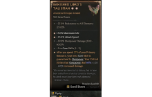 Banished Lord's Talisman[*DMG 60 | *13.5 ATKSPD | *15 %Life | 2 CoreSkills | 59 DMG_Overpower]