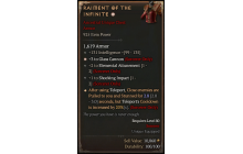 Raiment of the Infinite[STUN 2.8 | *3 GlassCannon | 131 INT | 2 ElementalAttunement | 1 ShockingImpact]