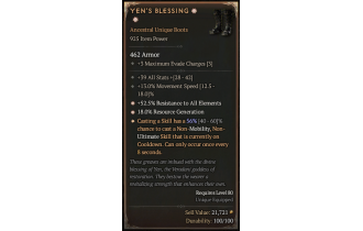 Yen's Blessing[*UNIQUE 56 | *52.5 ResistAll | *18 RG | 13 MS | 39 ALL]