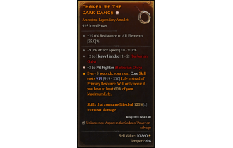 Legendary Amulet[Barbarian | *3 PitFighter | 2 HeavyHanded | 9 ATKSPD]