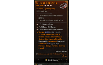 Legendary Ring[*13.5 ATKSPD | *9 LHC | *15 ResistAll]