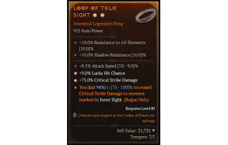 Legendary Ring[*9 LHC | *75 DMG_Crit | 8.5 ATKSPD]