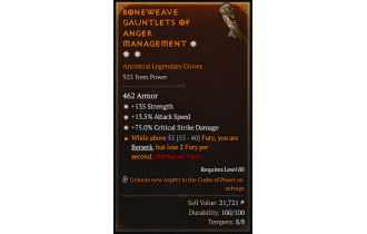 Legendary Gloves[*13.5 ATKSPD | *75 DMG_Crit | *135 STR]