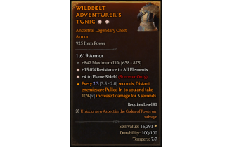 Legendary Chest Armor[Sorcerer | *4 FlameShield | *15 ResistAll | 842 Life]