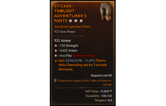 Legendary Pants[Barbarian | *4 Flay | *2625 Armor | *135 STR]