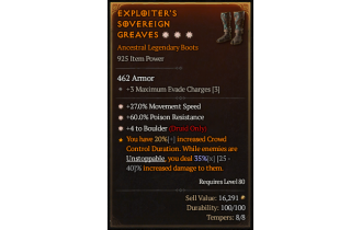 Legendary Boots[Druid | *4 Boulder | *27 MS | *60 PR]