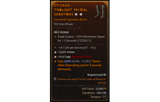 Legendary Boots[Barbarian | *4 Leap | *2625 Armor]