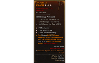 Legendary Two-Handed Axe[*120 DMG_Vulnerable | *270 INT | *2620 Life]