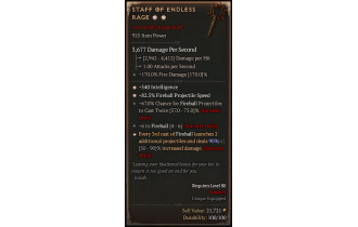 Staff of Endless Rage[*DMG 90 | *540 INT | *83 Fireball PS | 6 Fireball | 67 CT: Fireball]