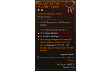 Legendary Amulet[Barbarian | *3 CutToTheBone | *3 HeavyHanded | 792 Life]