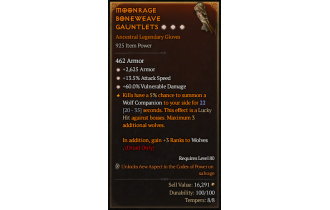 Legendary Gloves[*13.5 ATKSPD | *60 DMG_Vulnerable | *2625 Armor]