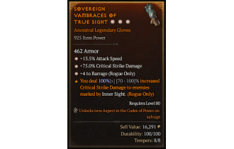 Legendary Gloves[Barrage | *4 Barrage | *13.5 ATKSPD | *75 DMG_Crit]