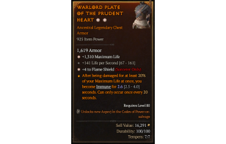 Legendary Chest Armor[Sorcerer | *4 FlameShield | *1310 Life]