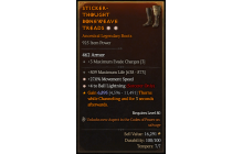 Legendary Boots[Sorcerer | *4 BallLightning | *27 MS | 809 Life]