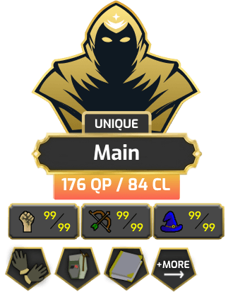 Main | Pure - Zerker | TTL: 1183 | CL: 84 | QP: 176 [99 MAGE, 99 RAN, 99 STR, B Gloves, Endgame, NO EMAIL SET, MM1 + MORE!]