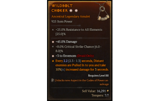 Legendary Amulet[Druid | *3 Envenom | *45 DMG | 8 Crit]