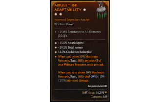 Legendary Amulet[*12 CDR | *13.5 ATKSPD | *29.2 TA]