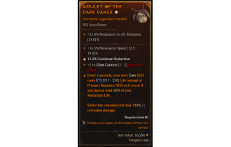 Legendary Amulet[Sorcerer | *12 CDR | 2 GlassCannon | 16.5 MS]