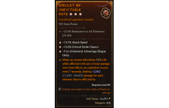 Legendary Amulet[Rogue | *3 AlchemicalAdvantage | *12 Crit | *13.5 ATKSPD]