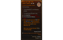 Legendary Amulet[Sorcerer | *3 ConjurationMastery | *3 Hoarfrost | 741 Life]