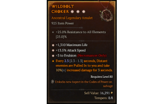 Legendary Amulet[Necromancer | *3 Evulsion | *13.5 ATKSPD | *1310 Life]