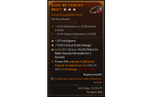 Legendary Ring[*36 LH:Vulnerable | *75 DMG_Crit | *135 INT]