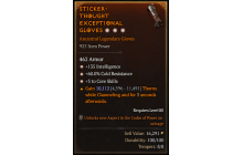 Legendary Gloves[*3 CoreSkills | *135 INT | *60 CR]