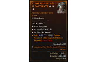 Legendary Chest Armor[*6 SpS | *135 WP | *1310 Life]