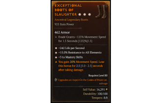 Legendary Boots[Sorcerer | *3 Mastery | *15 ResistAll]