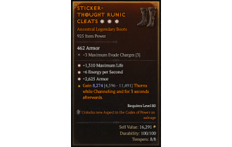 Legendary Boots[*2625 Armor | *6 ENpS | *1310 Life]