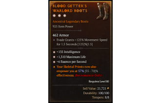 Legendary Boots[*6 ESpS | *135 INT | *1310 Life]