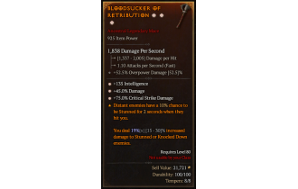 Legendary One-Handed Mace[*75 DMG_Crit | *45 DMG | *135 INT]