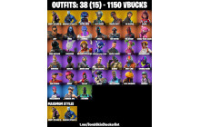 UNIQUE -  Travis Scott , The Reaper  [38 Skins, 1150 Vbucks, 29 Axes, 39 Emotes, 29 Gliders and MORE!]